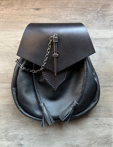 Sporran, "The Exchequer", Black 18th Century Style with Pin Lock