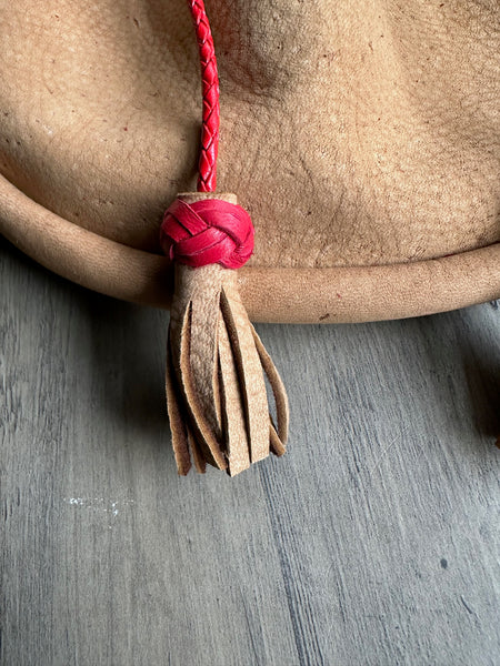 Sporran, 18th Century, Rustic Rob Roy Style brown w/Red Braiding