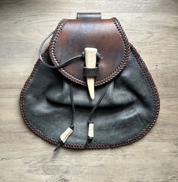 Sporran Black & Brown, Rustic Rob Roy Style