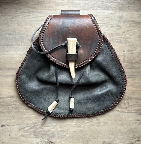 Sporran Black & Brown, Rustic Rob Roy Style