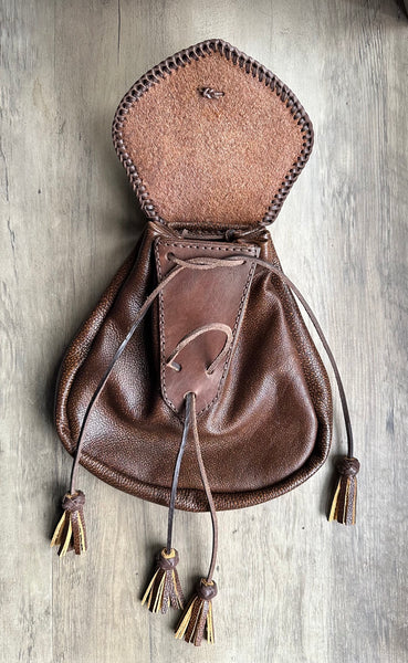 Sporran,  18th Century Style, Brown & Hair On Cowhide Flap Rustic #2