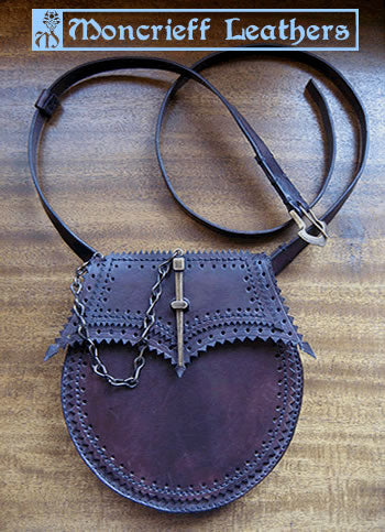 Sporran Hand Made and Celtic leather work- Moncrieff Leathers