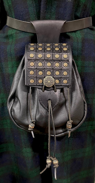 "Warrior of the North" Sporran & Black Studded Leather Wrist Band/Cuff *Special*