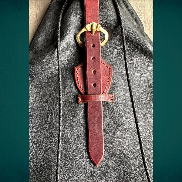 Medieval Belt Purse - Belt Bag, Black & Brown