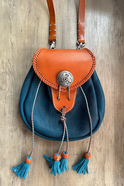 Purse, Dark Turquiose & Tan, Rob Roy Sporran Styled #2