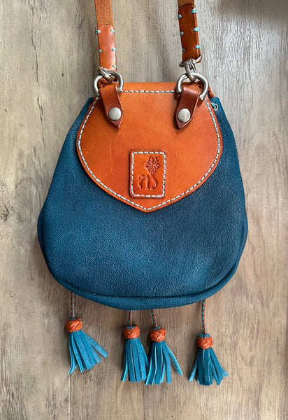 Purse, Dark Turquiose & Tan, Rob Roy Sporran Styled #2