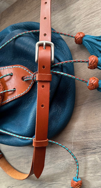 Purse, Dark Turquiose & Tan, Rob Roy Sporran Styled #2