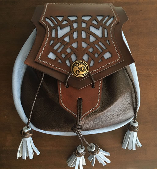 Rob Roy Style Sporran with Cut work Celtic Knot Pattern. Brown & Skye ...