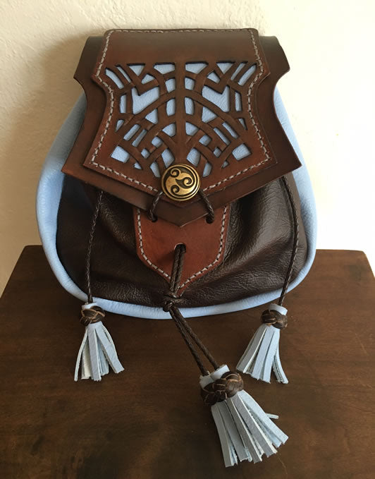 Rob Roy Style Sporran with Cut work Celtic Knot Pattern. Brown & Skye ...