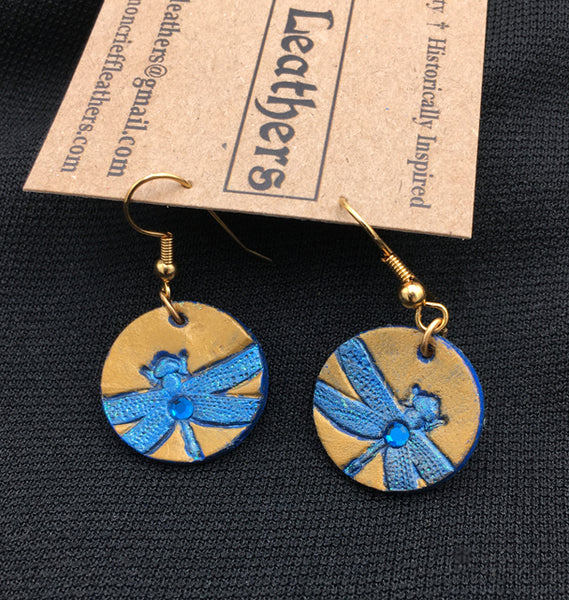 Dragonfly Leather Earrings
