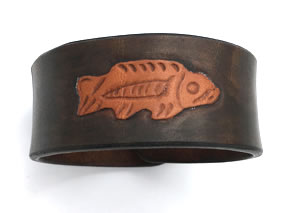 Celtic Viking Fish Leather Wrist Band/Cuff