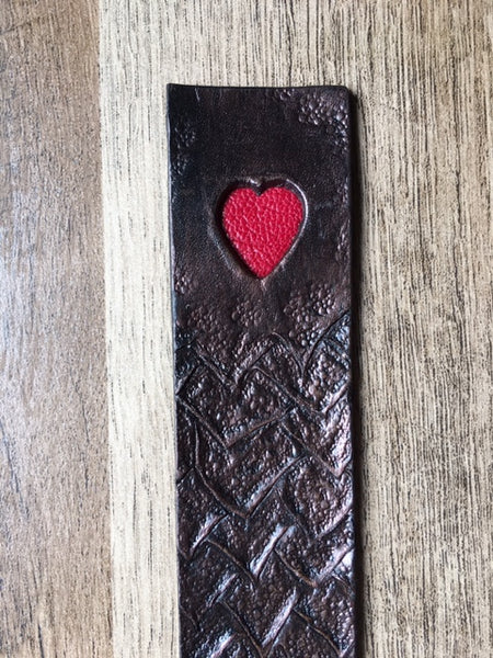 Leather Dragon Heart Bookmark
