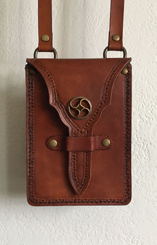 Steampunk Leather Crossbody bag Smart Phone purse