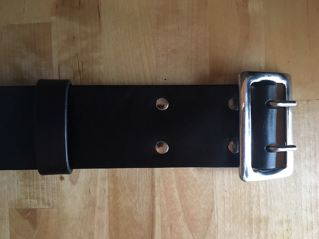 Custom Kilt Belts Black w/silver buckle, made to order.