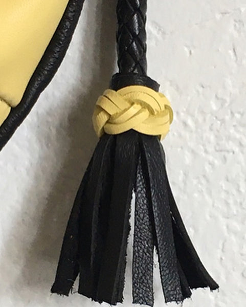 Yellow & Black Event/Walking Leather Crossbody Bag