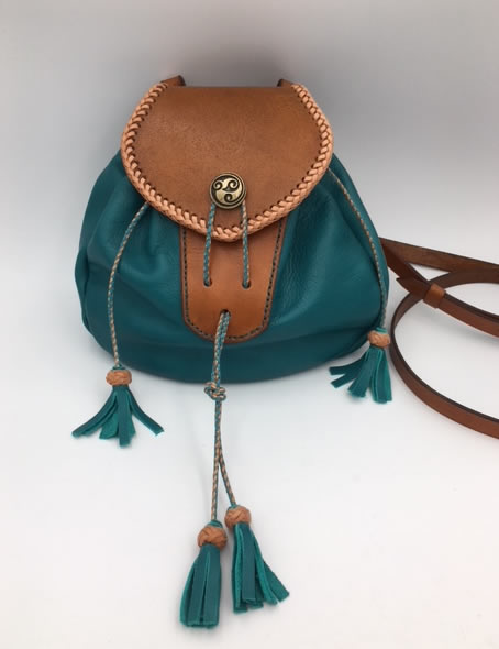 Purse, Turquiose & Tan, Rob Roy Sporran Styled